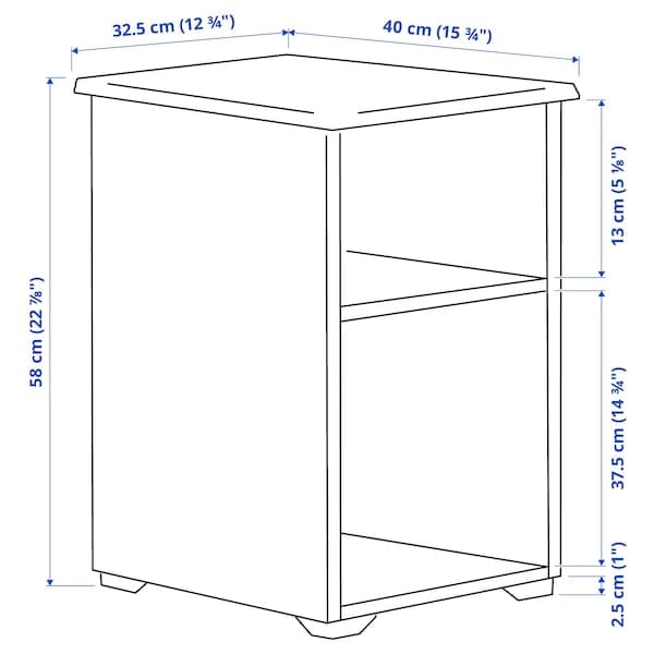 Ikea SKRUVBY - Side table, black-blue, 40x32 cm