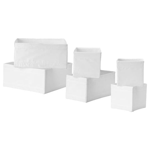 Ikea SKUBB - Box, set of 6, white