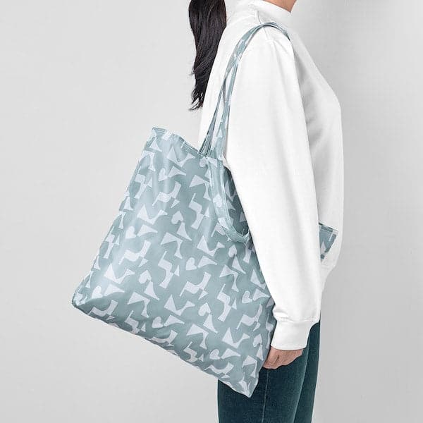 Ikea SKYNKE - Carrier bag, grey-blue, 45x36 cm