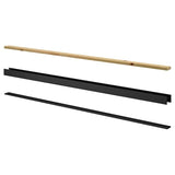 SKYTTA rail for sliding door frame, 2 tracks black, 200.0x8.1 cm