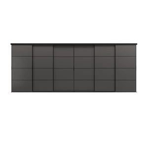 Ikea SKYTTA / MEHAMN - Sliding door combination, black/double sided dark grey, 603x240 cm
