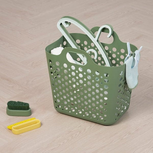 Ikea SLIBB - Flexible laundry basket, green, 24 l