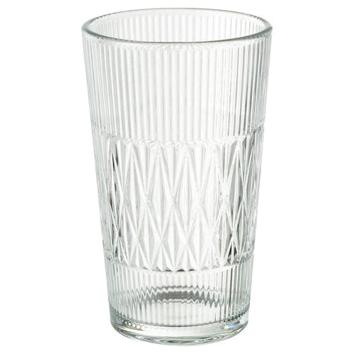 SMÄLLSPIREA - Vase, clear glass/patterned, 22 cm