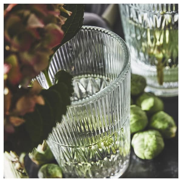 SMÄLLSPIREA - Vase, clear glass/patterned, 17 cm - best price from Maltashopper.com 90542178