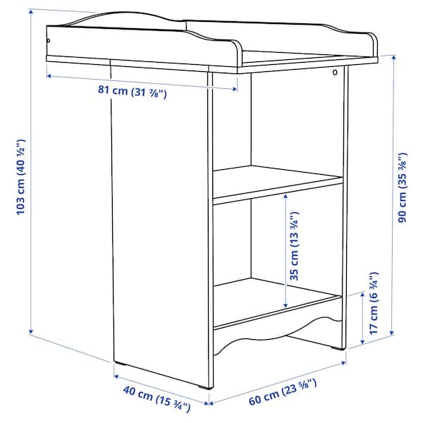 SMÅGÖRA - Changing table/bookshelf, white - best price from Maltashopper.com 50460886