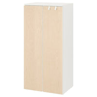 SMÅSTAD wardrobe, white/birch, 60x42x123 cm