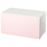 SMÅSTAD bench with toy storage, white/pale pink, 90x52x48 cm