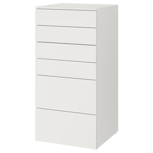 Ikea SMÅSTAD / PLATSA - Chest of 6 drawers, white/white, 60x57x123 cm