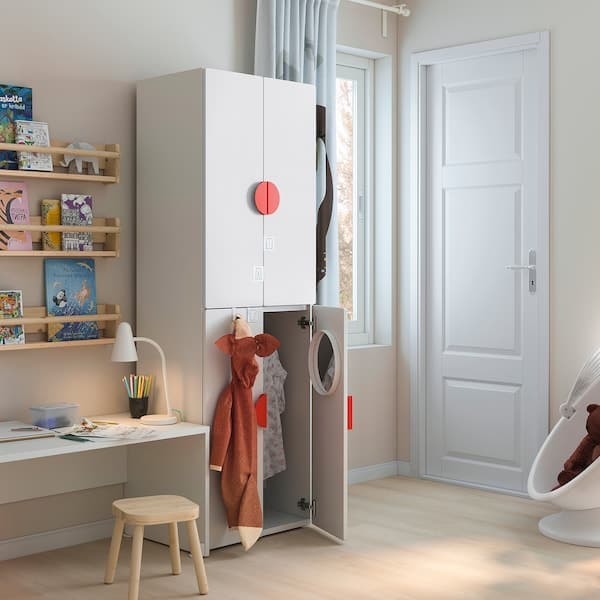 SMÅSTAD / PLATSA - Wardrobe, white birch/with 2 clothes rails, 60x42x181 cm - best price from Maltashopper.com 89426354