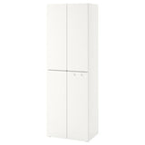 SMÅSTAD / PLATSA wardrobe, white white/with 2 clothes rails, 60x57x181 cm