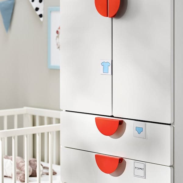 Ikea SMÅSTAD / PLATSA - Wardrobe, white white/with 4 drawers, 60x42x181 cm