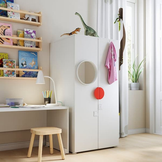 SMÅSTAD / PLATSA - Wardrobe, white/white, 60x57x123 cm - best price from Maltashopper.com 89428273