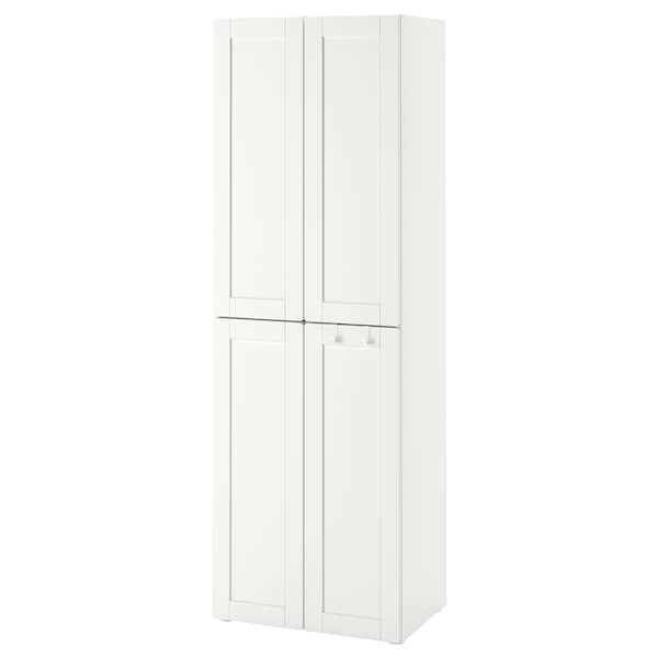 SMÅSTAD / PLATSA Wardrobe - white white/with 3 shelves 60x57x123 cm