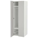 SMÅSTAD / PLATSA wardrobe, white/grey, 60x57x181 cm
