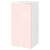 SMÅSTAD / PLATSA wardrobe, white/pale pink, 60x57x123 cm
