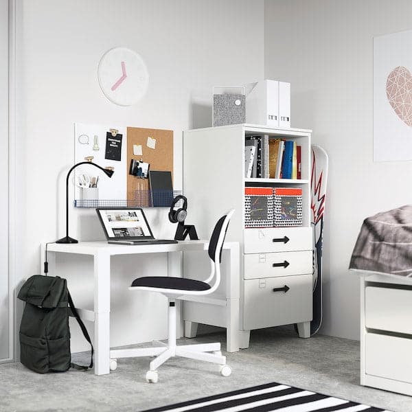 Ikea SMÅSTAD / PLATSA - Bookcase, white white/with 3 drawers, 60x57x123 cm