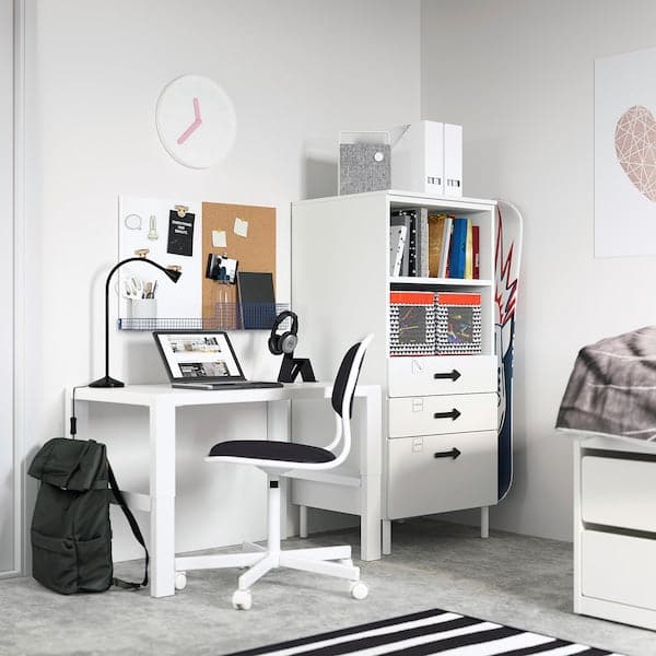 Ikea SMÅSTAD / PLATSA - Bookcase, white white/with 3 drawers, 60x57x123 cm