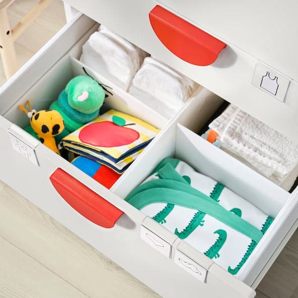 SMÅSTAD / PLATSA - Bookcase, white white/with 3 drawers, 60x57x123 cm - best price from Maltashopper.com 49387806