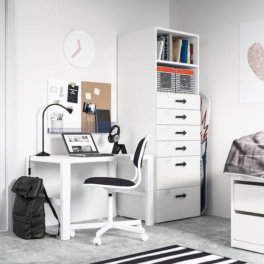Ikea SMÅSTAD / PLATSA - Bookcase, white white/with 6 drawers, 60x57x181 cm