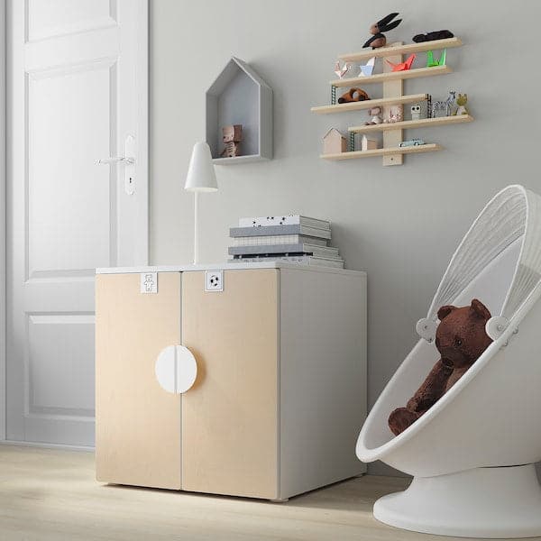 Ikea SMÅSTAD / PLATSA - Cabinet, white birch/with 1 shelf, 60x57x63 cm