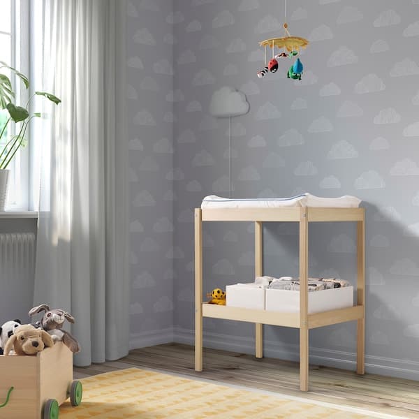 Ikea SNIGLAR - Changing table, beech/white, 72x53 cm