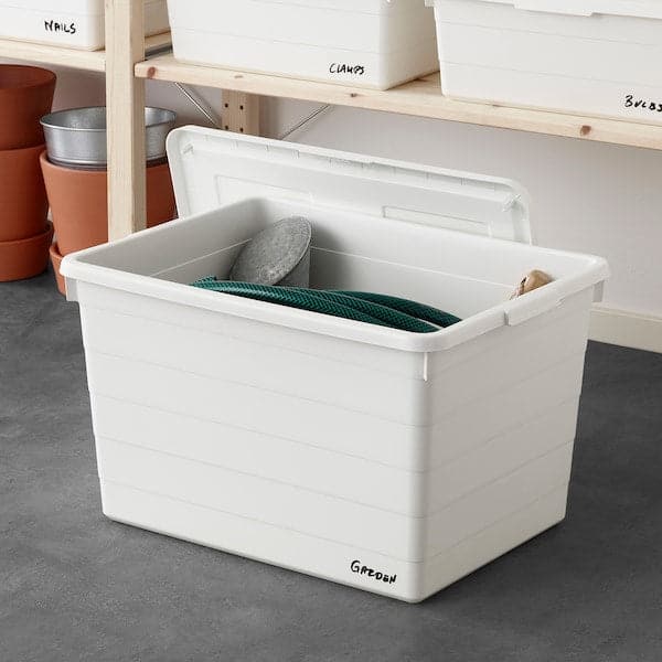 Ikea SOCKERBIT - Box with lid, white, 38x51x30 cm