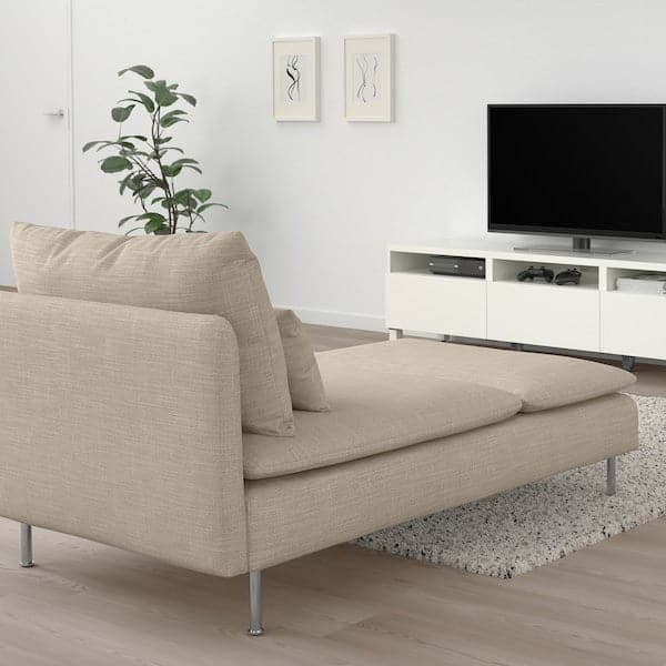 Ikea SÖDERHAMN - Chaise-longue, Hillared beige ,