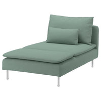 SÖDERHAMN chaise longue, Tallmyra light green, 93x83x151 cm