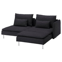 SÖDERHAMN 2-seat sofa, with chaise longue with armrest/Hillared anthracite, 192 cm