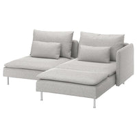 SÖDERHAMN 2-seat sofa, with chaise longue with armrest/Tallmyra white/black, 192 cm