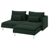 SÖDERHAMN 2-seat sofa, with chaise longue with armrest/Tallmyra dark green, 192 cm
