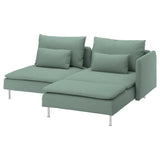 SÖDERHAMN 2-seat sofa, with chaise longue with armrest/Tallmyra light green, 192 cm