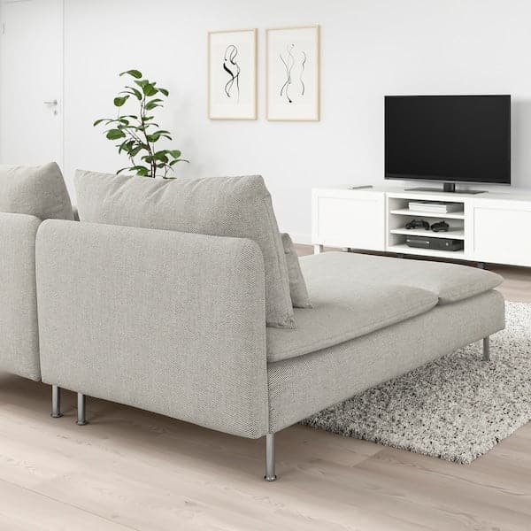 SÖDERHAMN 2 seater sofa - with beige/brown chaise-longue/Viarp , - best price from Maltashopper.com 29305760