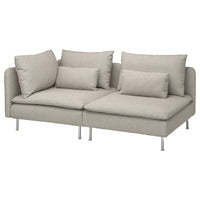 SÖDERHAMN 3-seat sofa, with open end/Fridtuna light beige, 192 cm