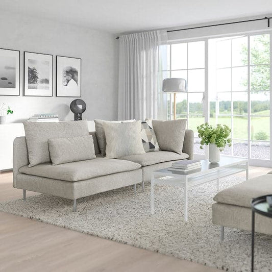 Ikea SÖDERHAMN 3-seater sofa - with open terminal/beige/brown Viarp