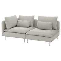 SÖDERHAMN 3-seat sofa, with open end/Viarp beige/brown, 192 cm