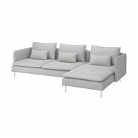 SÖDERHAMN 4-seat sofa with chaise longue, Tallmyra white/black, 291 cm