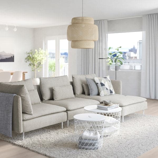 SÖDERHAMN 4-seater sofa - with chaise-longue/Viarp beige/brown - best price from Maltashopper.com 99305827