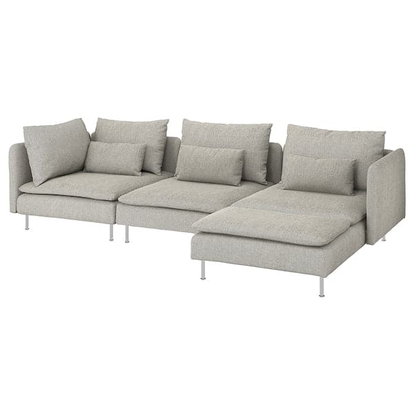 Ikea SÖDERHAMN 4-seater sofa - with chaise-longue/Viarp beige/brown