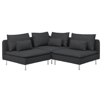 SÖDERHAMN corner sofa, 3-seat, Fridtuna dark grey, 192x14x99 cm