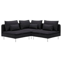 SÖDERHAMN corner sofa, 3-seat, Hillared anthracite, 192x14x99 cm