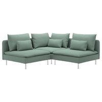 SÖDERHAMN corner sofa, 3-seat, Tallmyra light green, 192x14x99 cm