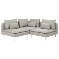 SÖDERHAMN corner sofa, 3-seat, Viarp beige/brown, 192x14x99 cm