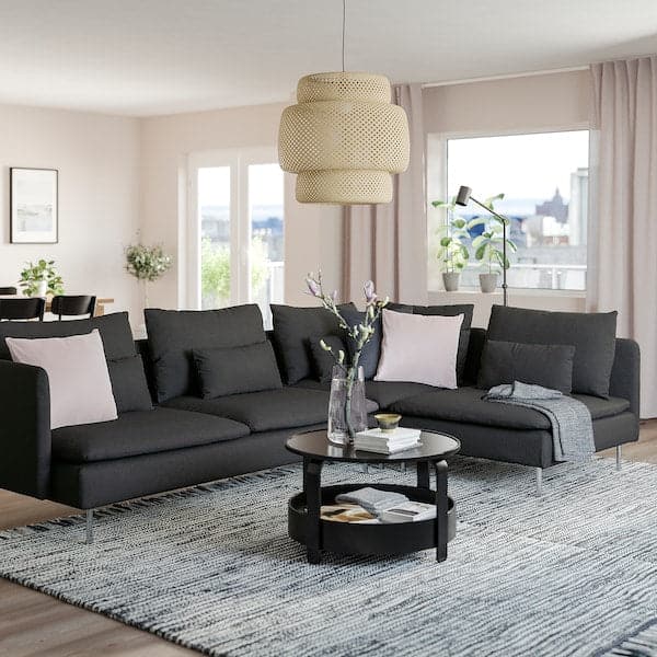 Ikea SÖDERHAMN 4-seater corner sofa with open end piece/Fridtuna dark grey ,