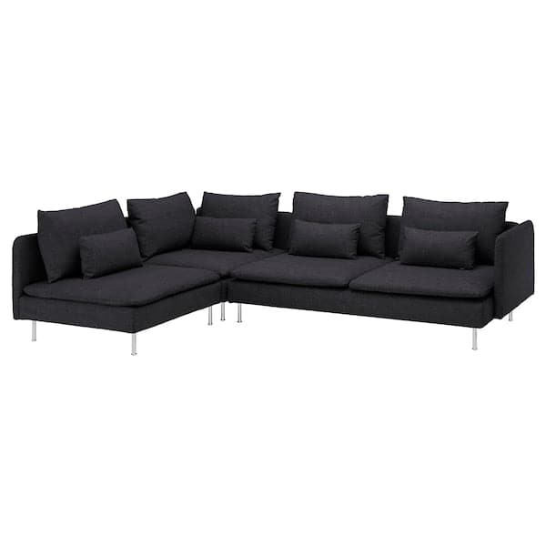 Ikea SÖDERHAMN - 4-seater corner sofa, open end/Hillared anthracite ,