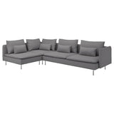 SÖDERHAMN corner sofa, 4-seat, with open end/Tonerud grey, 6x14x99 cm