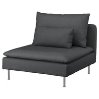 SÖDERHAMN 1-seat section, Fridtuna dark grey, 93x83x99 cm