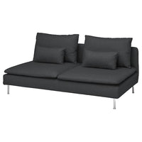 SÖDERHAMN 3-seat section, Fridtuna dark grey, 186x83x99 cm