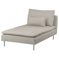 SÖDERHAMN cover for chaise longue, Fridtuna light beige