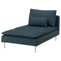 SÖDERHAMN cover for chaise longue, Hillared dark blue
